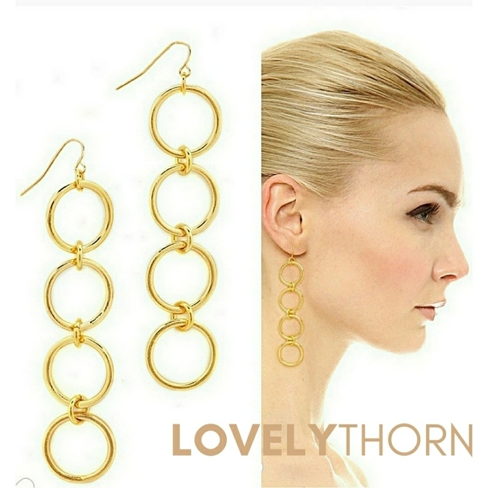 VANESSA MOONEY // ltd ed kiley gold chain earrings rare